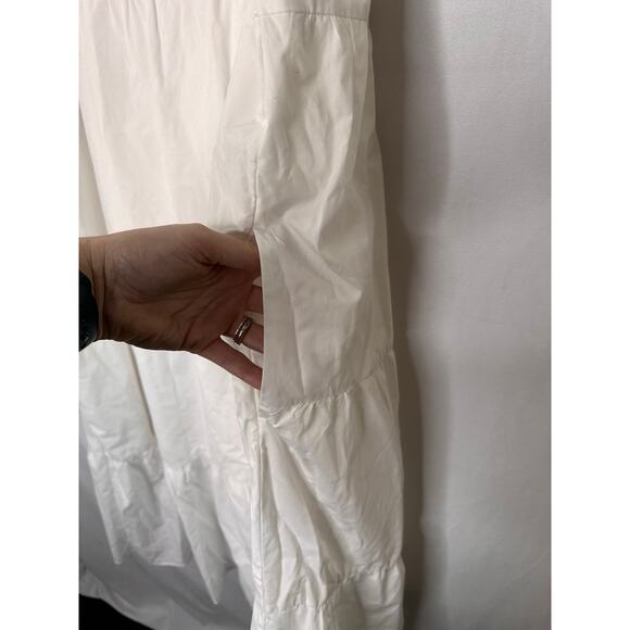 Abercrombie & Fitch White Poplin Dress Tiered Boho Beach Pockets Classic XL Tall - Picture 6 of 7